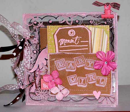 Baby Scrapbook made with acrylic paints and scrapbooking Pens