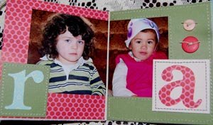 family scrapbook mini album - the kids on the couch